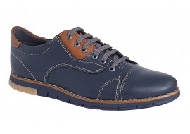 Pantofi barbati, casual din piele naturala, Bleumarin, GKR67BL